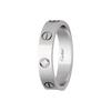 Cartier Серия Любовь Классическое Винтовое Кольцо 4 мм 18 Карат Золото Алмаз Унисекс кольца Белое Золото B4050500