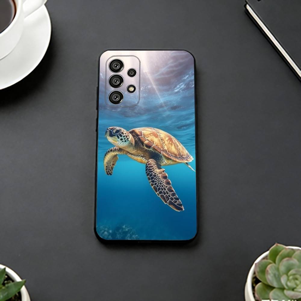 Милый Чехол-Черепашка для Телефона Samsung S25, S24, S21, S22, S23, S30, Ultra, S20, Plus, Fe, Мягкий Силиконовый Черный Чехол
