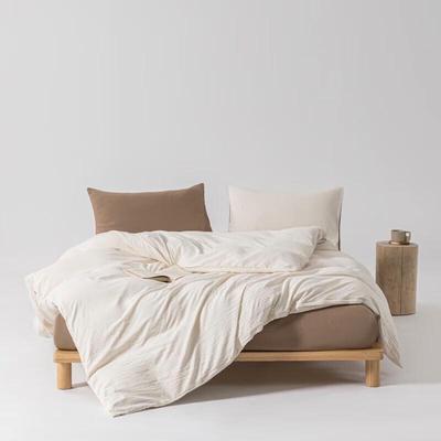 Дышащий комплект постельного белья из стиранного хлопка Muji, 4 предмета
