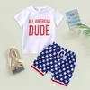 Повседневные наряды Yousheng, топы с короткими рукавами, полосатые шорты-шаровары со звездами, одежда для отдыха для детей на День независимости 4 июля
