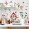 Cartoon Fantasy Small House Flowers Background Landscaping Decoration Wall Stickers