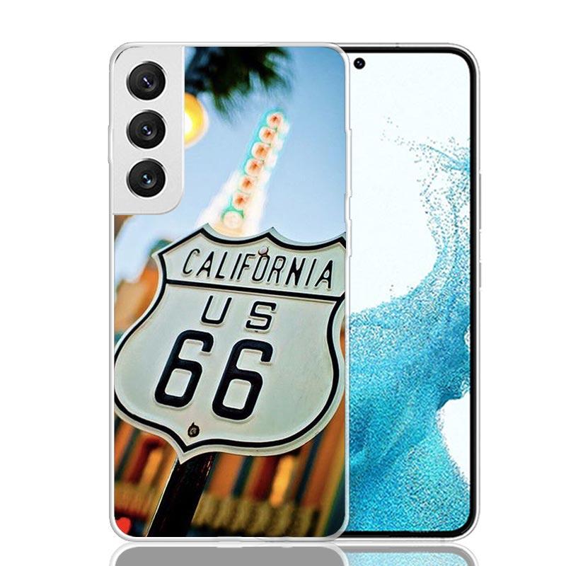 America Route 66 Phone Case For Samsung Galaxy S26 S25 Edge S24 S23 FE S22 Ultra S21 Plus S20 + Fundas Cover Coque Galaxy S25 S2