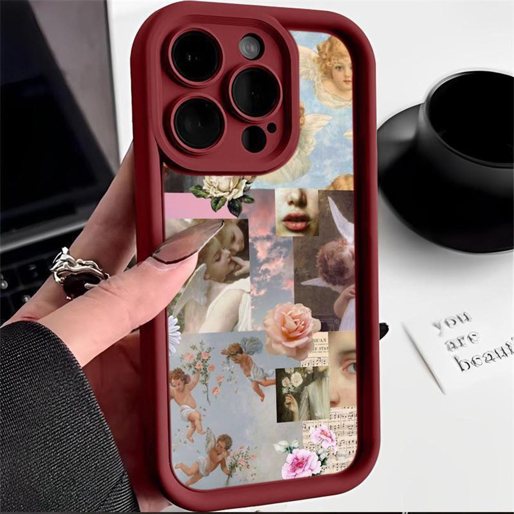 Мягкий чехол из ТПУ с ангельскими глазками для Samsung A04 A05 A10 A30 A50 A13 A23 A53 A14 A24 A34 A54 A15 A25 A35 A55 S20 S23 FE S24 Ultra Ae51 Angel art design