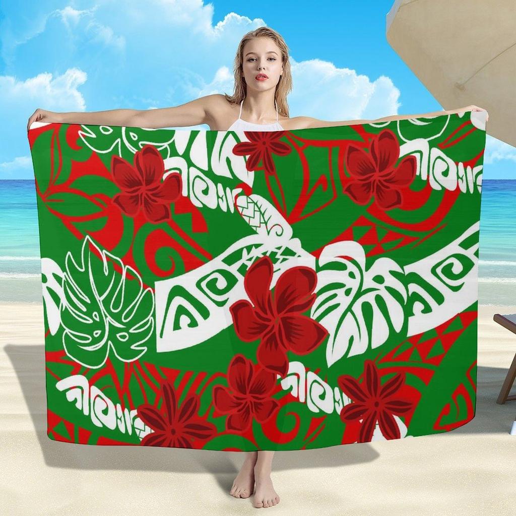 Summer Sarong Dress Polynesian Customizable Beach Essential Sun Protection Women'S Sarong Shawl Suitable For All Seasons
