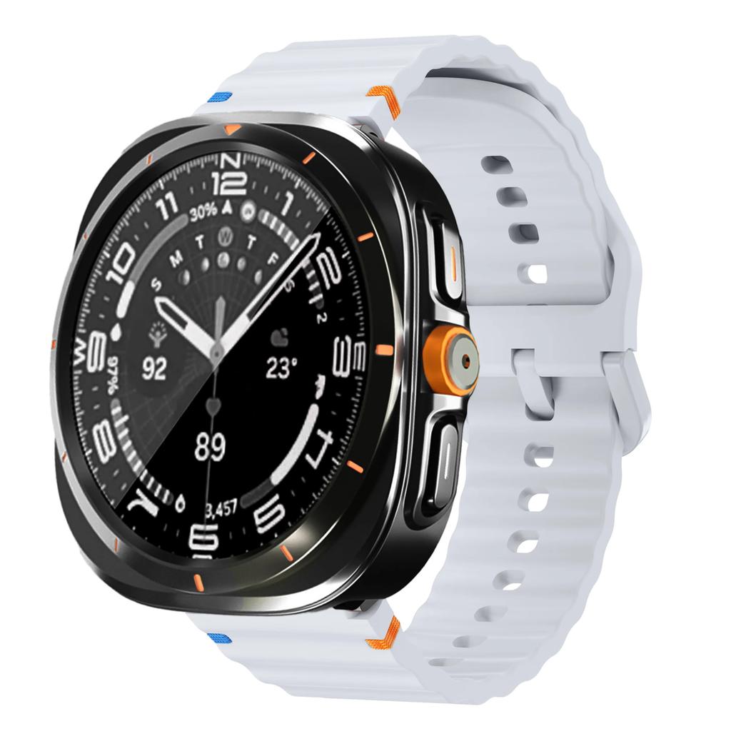 Ремешок+Переход на Ультра Чехол для Samsung Galaxy Watch 7 6 40 44мм Обновление до Galaxy Watch Ultra 47 Защитное стекло для экрана