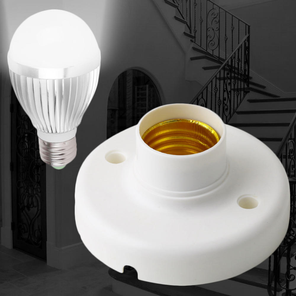 1/5PCS Bulb Parts Plastic Lamp Accessory Round Socket Screw Light Bulb Holder E27 Lamp Base