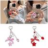 Chic Strawberry Bowknot Pendant Versatile Strawberry Bowknot Keyrings Elegant Keychain Pendant To Bags and Keys