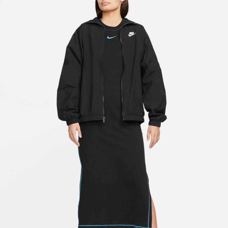 Nike SS23 Куртка на молнии с вышитым логотипом Женская верхняя одежда Черный DM6185-010