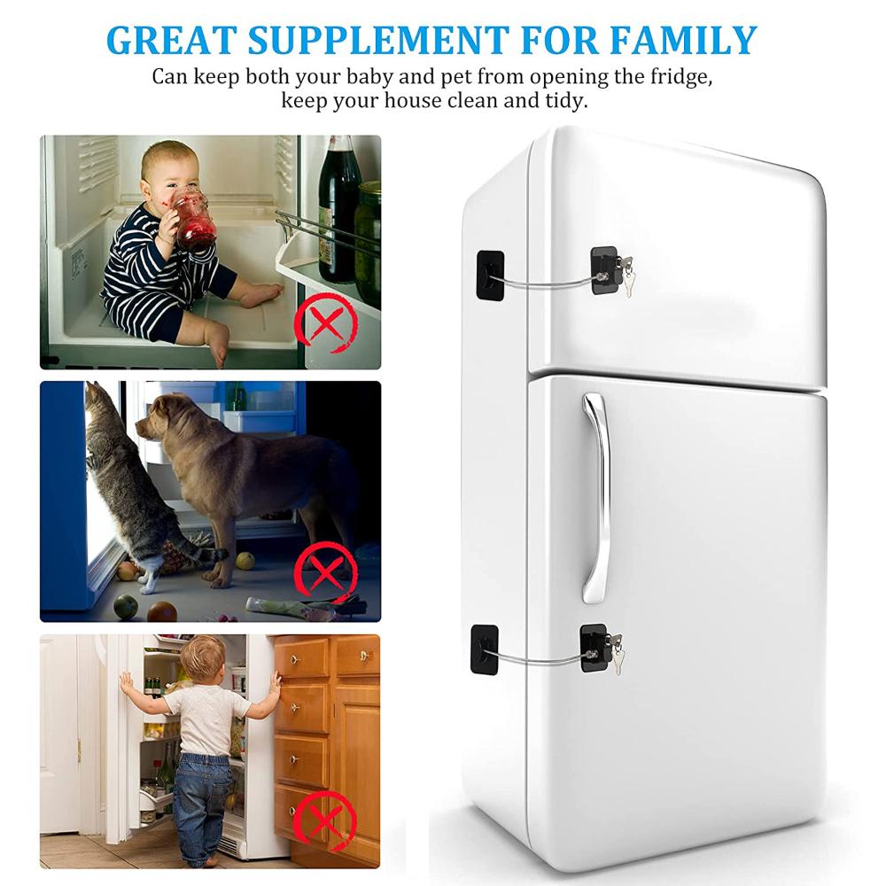 Children Protection Digital Password Cabinet Locks With Metal Key or Coded Lock Refrigerator Lock