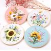 Floral Patterns Flower Embroidery Kit Colorful Embroidery Set Cross Stitch Set  Adults