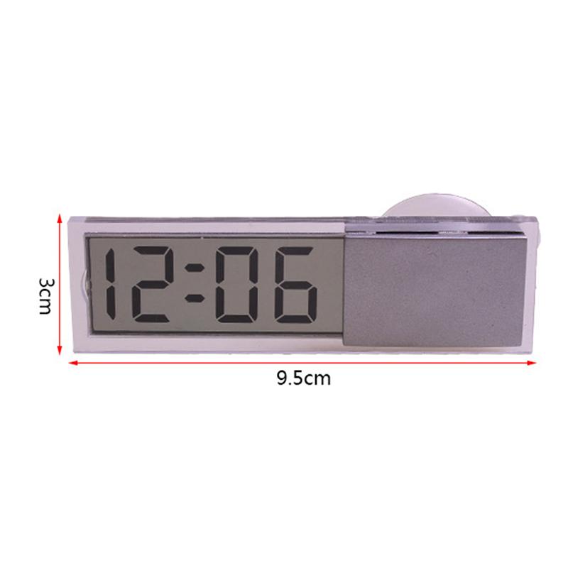 Автомобильные цифровые светодиодные часы, мини-электронный измеритель окна на присоске
