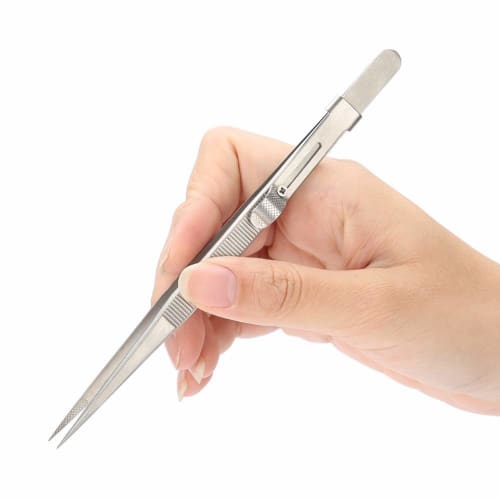 Jeweler's Tweezers, Tweezers for Jewelry, Jewelry Tweezers, Jewelry Tweezers with Locking Catch, Jewelry Making Craft Tool, Non-Slip Design, Adjustabl