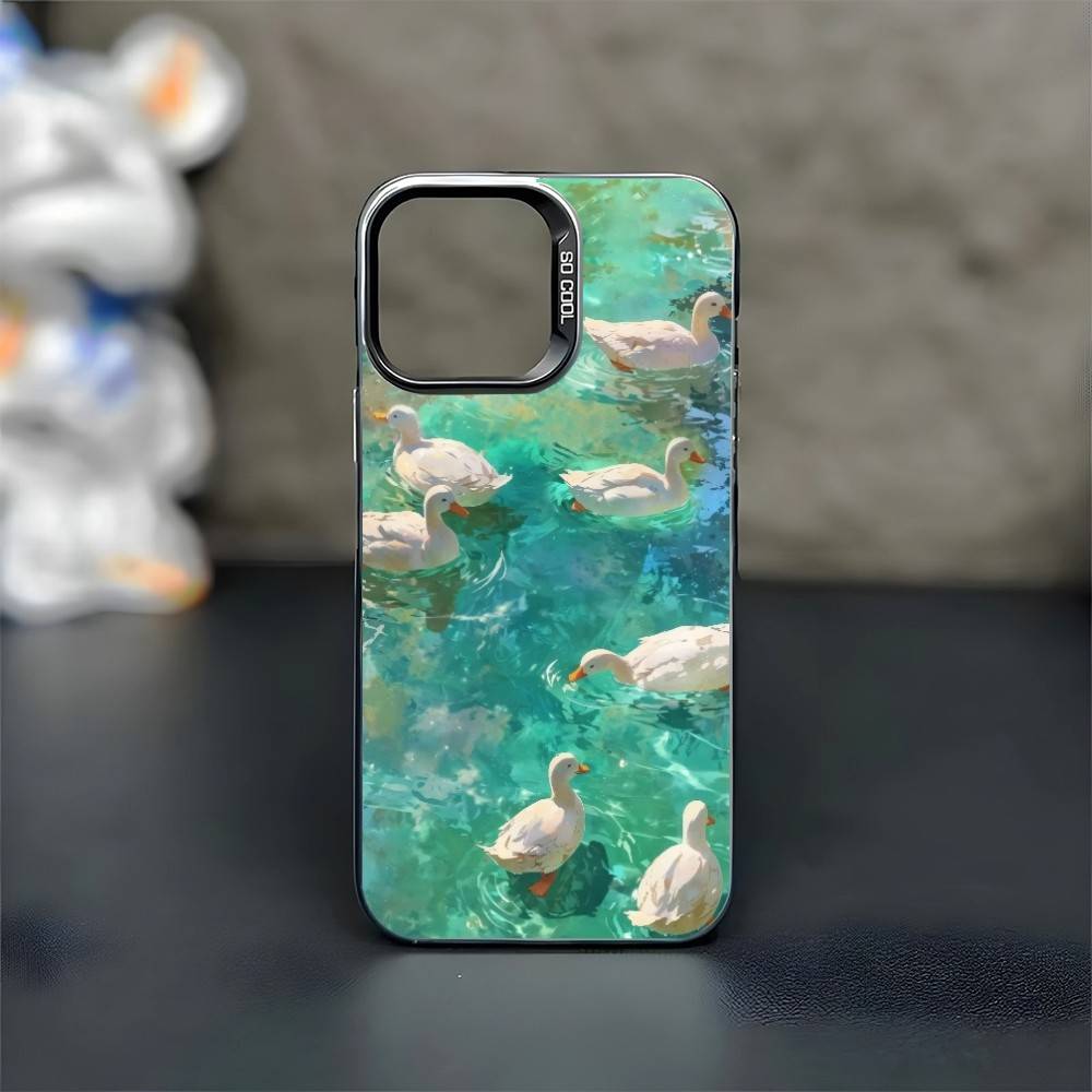 Leisurely Goose Phone Case For iPhone17,16,15,14,13,12,11 Plus,Pro Max Black Matte Shockproof Cover