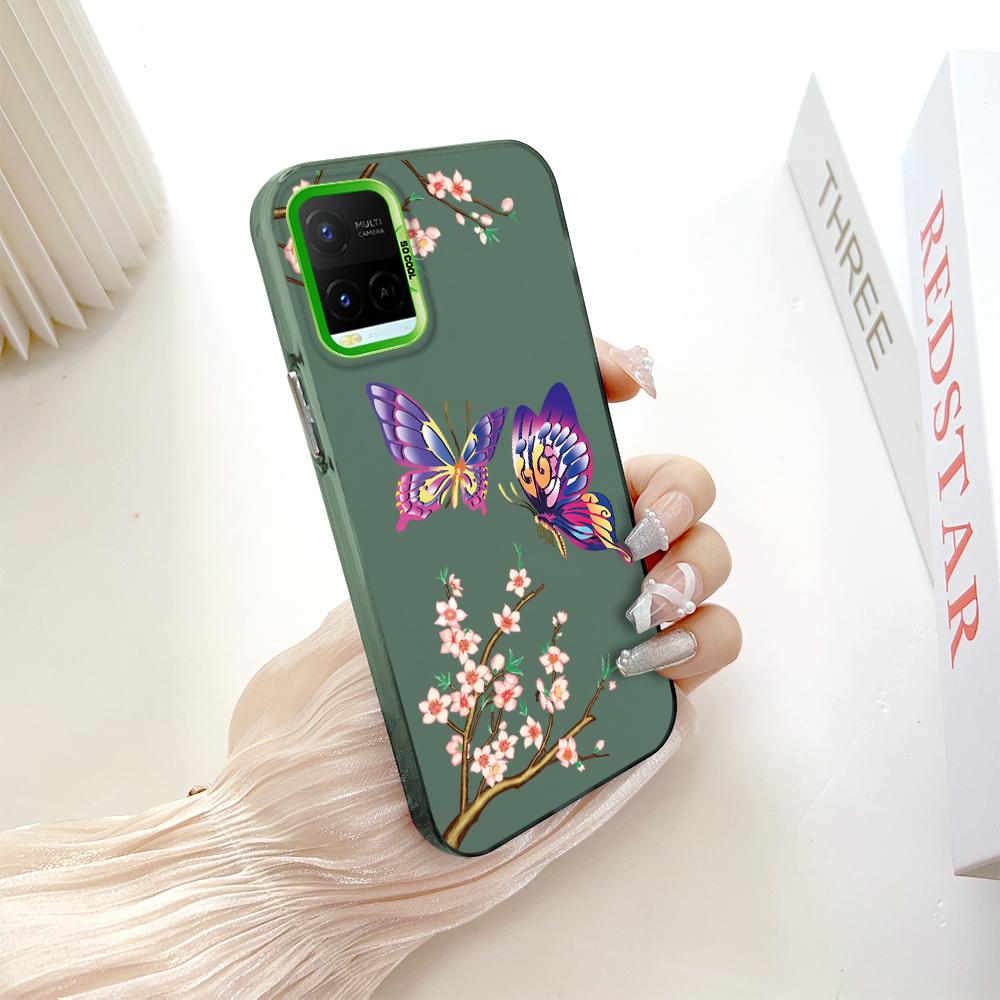 Окрашенный узор, красочный серебристый, двухсторонний, жесткий, противоударный чехол для телефона Vivo