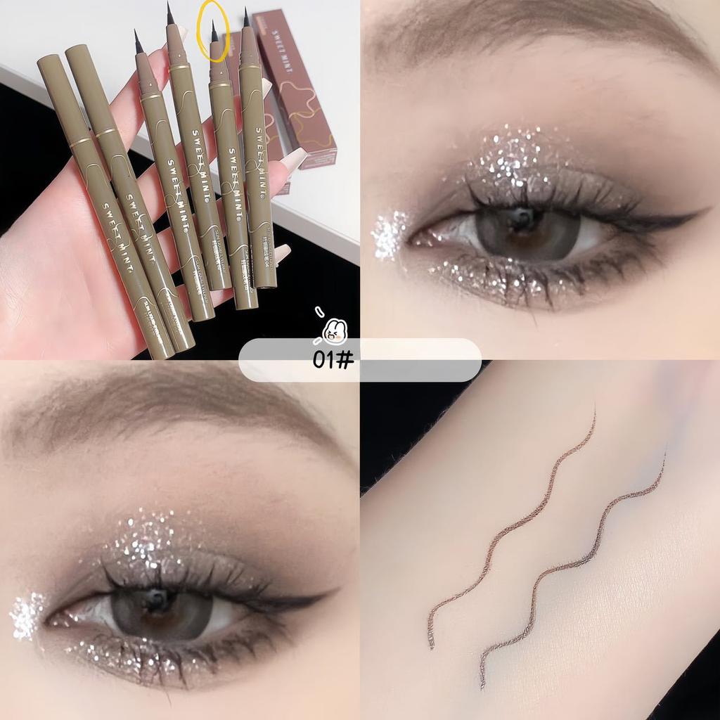 Slim Liquid Silkworm Waterproof Quick-drying Brown Non-smudged Liquid Eyeliner Pen Eye Makeup Eyeliner