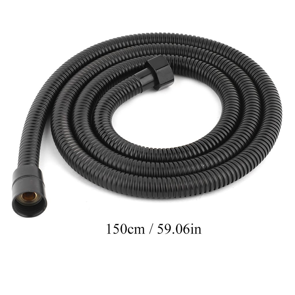 59in Long Stainless Steel Black Flexible Replacement Shower Head Hose G1 2