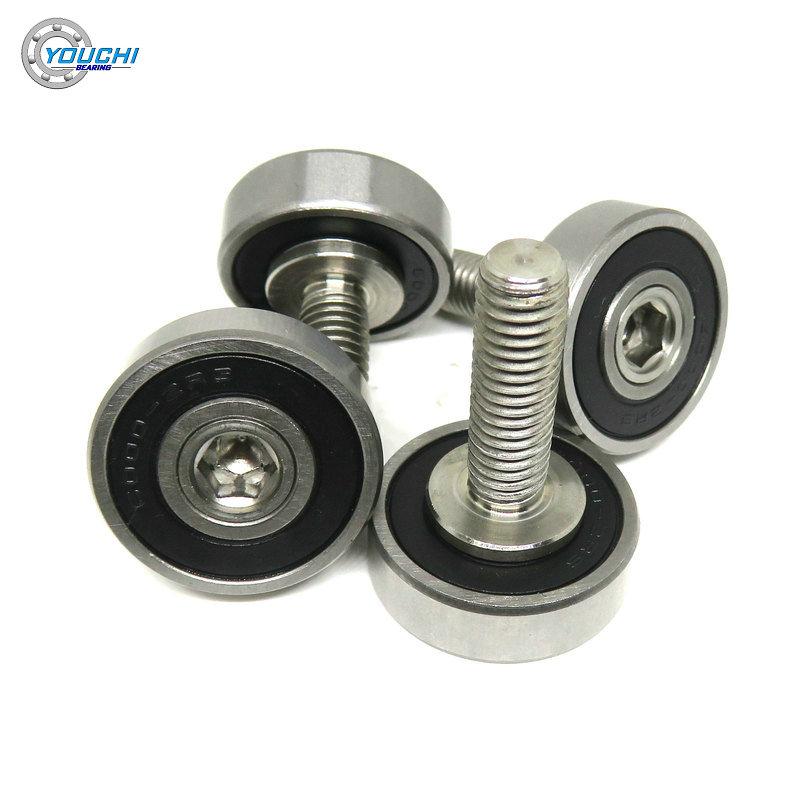 1pcs OD 26mm Screw Roller Bearings With Stainelss Steel M8 Thread JS600026-8C2L25M8 Door Window Metal Guide Wheel