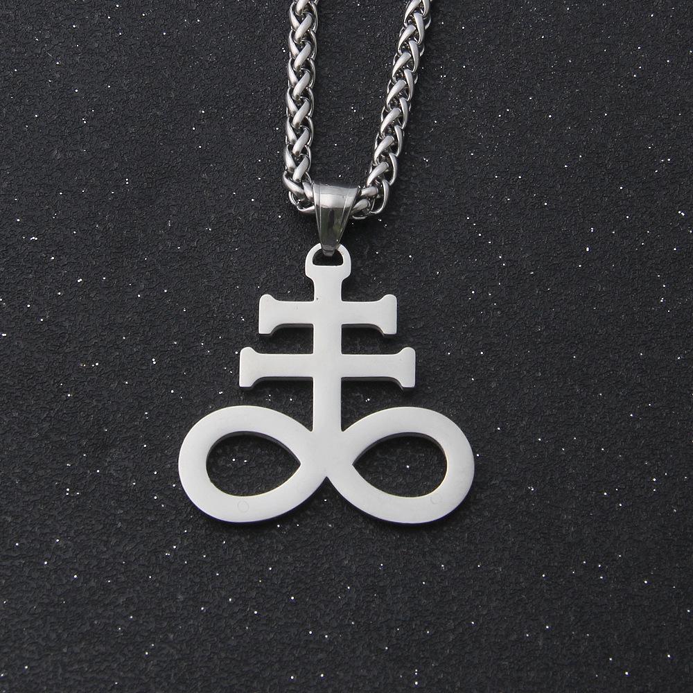 Мужское ожерелье из нержавеющей стали с крестом - Готические сатанинские демонические подвески-аксессуары - Альтернативные религиозные украшения