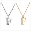 Women Clear Zircon 26 Letters Pendant Necklace Stainless Steel Gold A-Z Alphabet Choker Initial Necklaces Jewelry