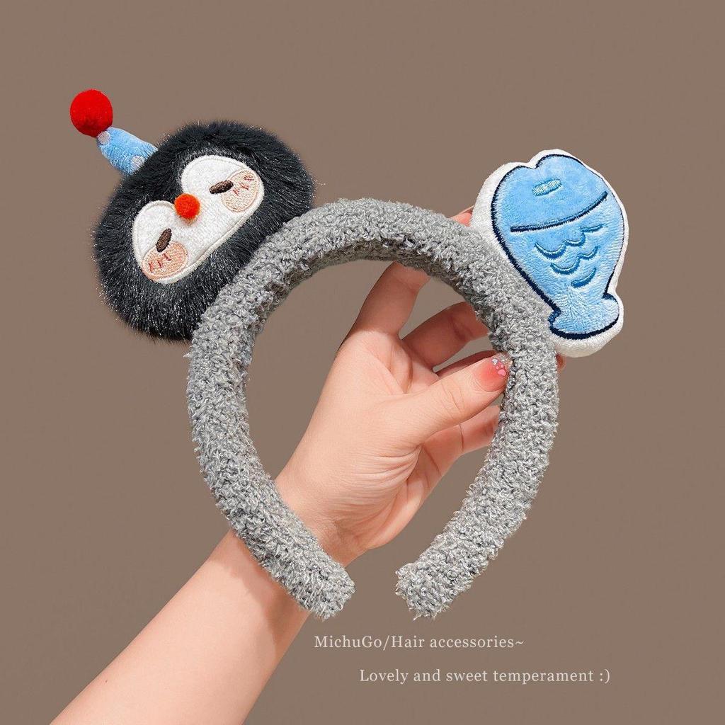 Cute Panda Plush Makeup Headband for Women – Cartoon Ear Design