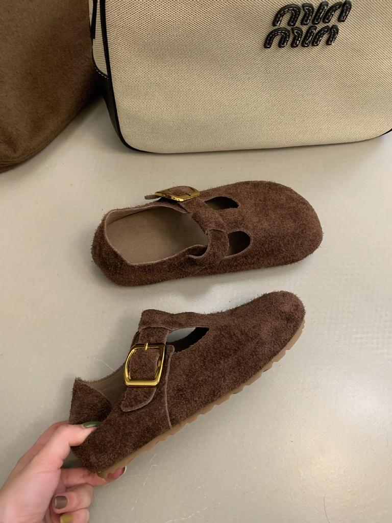 Ретро Мэри Джейн на Т-образном ремешке в стиле «старые деньги» 2025 новые матовые туфли на плоской подошве из коровьей кожи с круглым носком и мягкой подошвой, универсальные туфли-одинарки