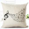 Retro Note Cushion Cover Cotton Linen Creative Vintage Musical Notes Decorative Pillowcase Piano Pillow Case For Sofa Cover Zt62