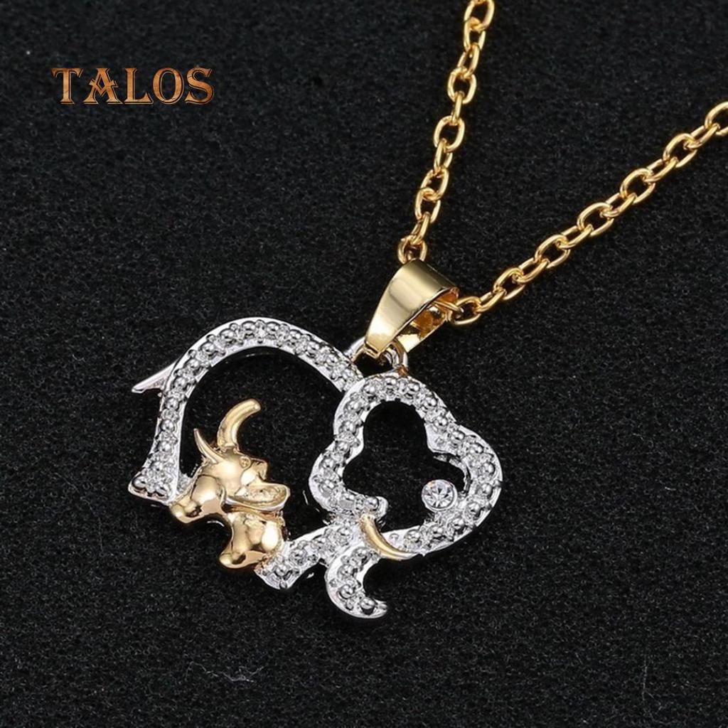 Mother's Day Gift Creative Cute Animal Double Elephant Pendant Necklace Jewelry Suspension Trinket