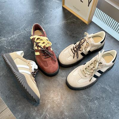 Кроссовки из натуральной кожи, немецкие, женские, весна 2025, новые, ретро, спортивная обувь, на платформе, с увеличенной подошвой, универсальные, повседневные, для женщин