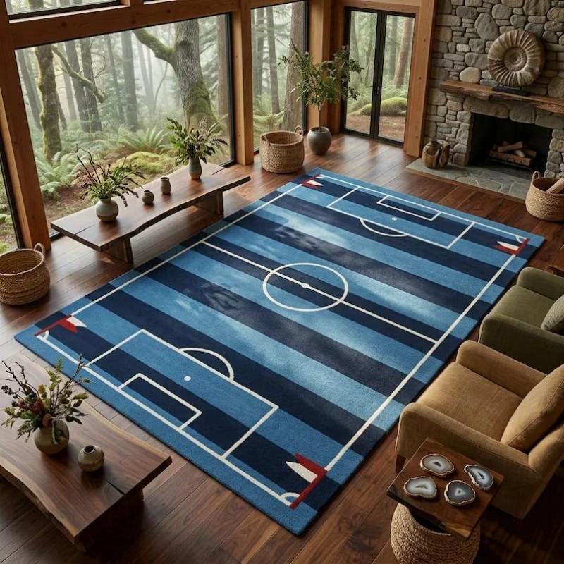 Football Field Kids Rug Non-slip Washable Play Mat for Bedroom Home Decor