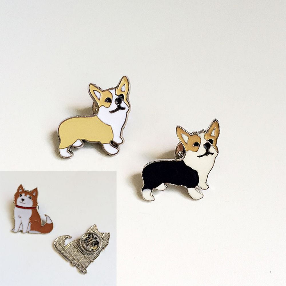 Cartoon Dog Dog Animal Enamel Pins Animal Cartoon Metal Badge Pet Dog Brooch Shirt Pin
