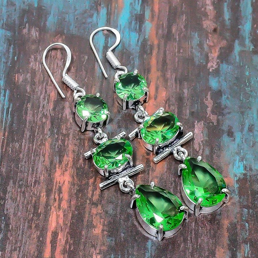 Красивый цаворитовый драгоценный камень ручной работы из стерлингового серебра 925 пробы