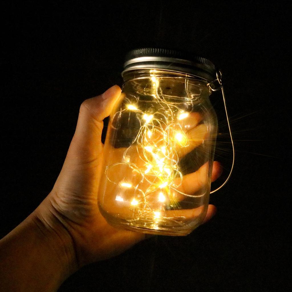 Solar Mason Jar LED String Lights with Custom World Cup Design