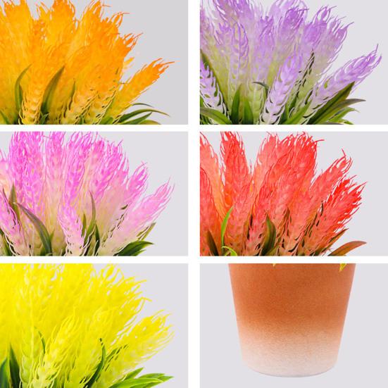 Красивое искусственное растение в горшке сымитировало легковес отсутствие увядания