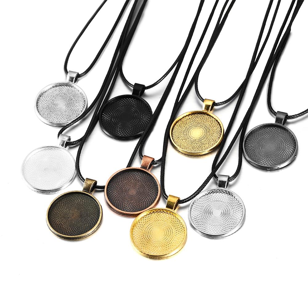 5 шт./лот, 25 мм, основа для кабошона, безели, пустая и восковая нить для ожерелья, основа для кабошона, принадлежности для самостоятельного изготовления ювелирных изделий