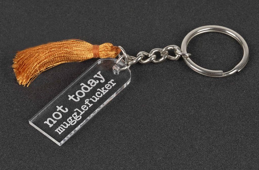 Inkdotpot Забавный брелок, Сегодня нет, маглфакер, акриловый брелок с гравировкой, новинка со взрослым юмором