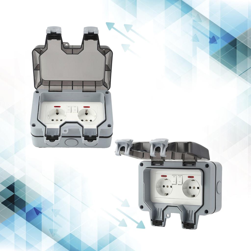 Европейская стандартная всепогодная уличная розетка с запираемой крышкой Всепогодная штепсельная розетка для сада, кухни, гаража