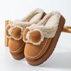 Fluffy Pom-pom Cotton Slippers Winter Indoor Home Non-slip Thick Bottom Velvet Warm Outer Wear Cute Cotton Drag
