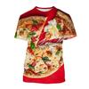 Creative 3d Pizza Print T Shirt Men Tops Short Sleeves T-shirt Popular Summer Fashion Casual T-shirts Funny Food Tees Clothes