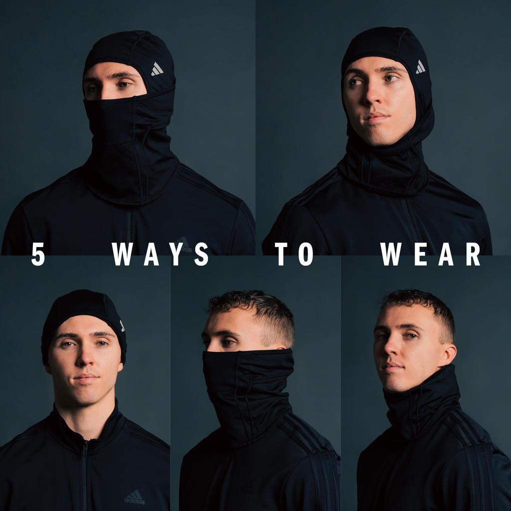 Балаклава adidas Alphaskin Лыжная Маска Спортивная Лицевая Светоотражающая Один Размер – Чехол, Черный/Серебристый F23,