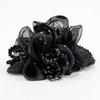 Hair Claw Flower Shape Hairpin with Mesh Sequins Lightweight Metal Spring Sparkling Design Hair Grip Hair Accessories