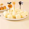 50PCS Plastic Halloween Toothpicks Halloween Cupcake Topper Ghost Bat Spider Fruit Toothpicks Halloween Party Cake Decorations