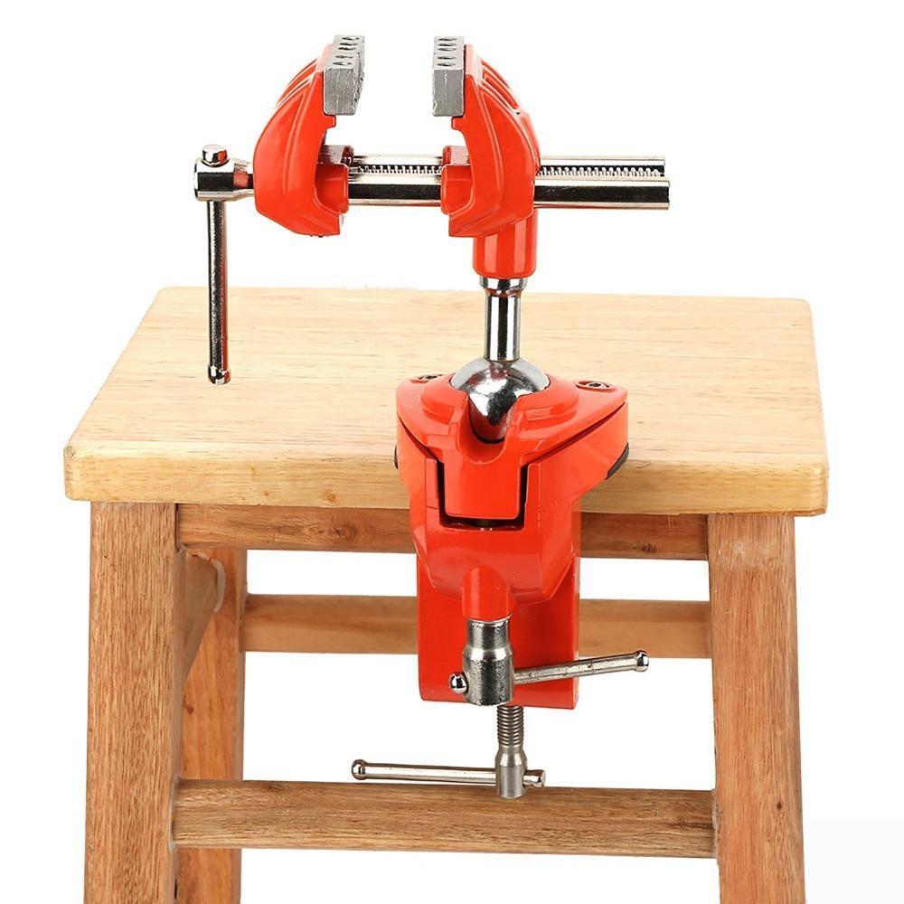 360° Rotating Mini Rotating Clamp Vise Swivel Base Table Clamp Vise Heavy Duty Vise Woodworking