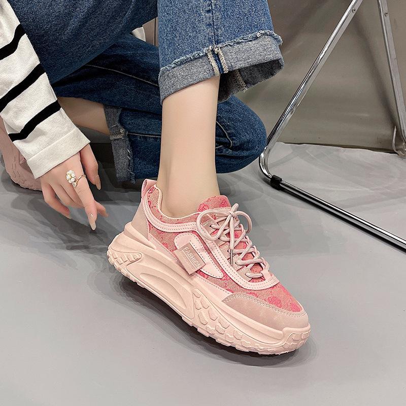 Breathable Dad Shoes Children's Small Fragrant Autumn New Thick-soled Versatile Feet Small Height-increasing Sports and Leisure Shoes