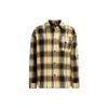 Однобортный пиджак с вышитым логотипом в клетку и полоской, мужская куртка темно-желтого цвета IA6824