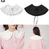 Japanese Womens Lolita Doll Double Layer Ruffles Fake Collar Shoulder Wrap Solid Color Ribbon Bowknot Bottoming Shirt Shawl Cape