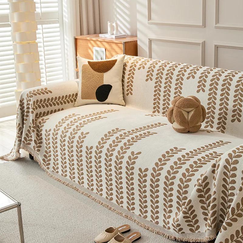 Полотенце для дивана в скандинавском стиле из шенилла с кисточками в стиле бохо с геометрическими узорами для гостиной, повседневные чехлы для дивана, одеяла для кроватей