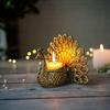 Metal Dancing Peacock Figurine for Good Luck and Love | Candle Holder for Home Dcor Tabletop Living | Showpiece