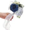 Set of 4 Bridesmaid Bouquets 24cm Artificial Flower Bouquet for Wedding Party Ceremony Anniversary Dinning Table