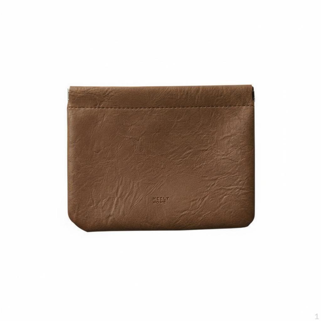 Self Closing Pouch MultiFunctional Mini Leather Storage No Zipper Design Portable Earph Single