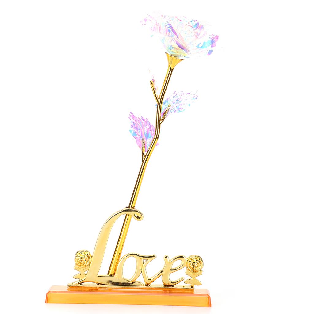 Прозрачный цветок розы с подставкой в форме сердца, коллекция ремесел, фиолетовая упаковочная коробка